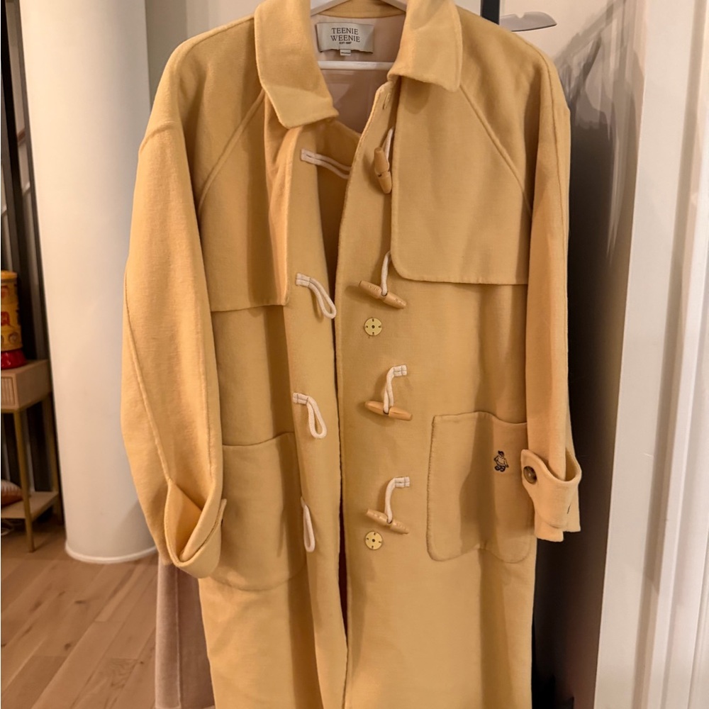Teenie Weenie Yellow Wool Handmade Trench Coat - Picture 3 of 11